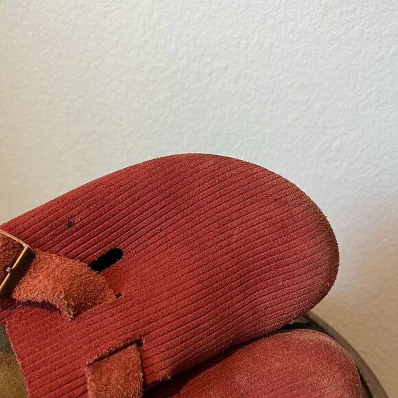 Birkenstock Sienna Red Suede Boston Corduroy Slide Clogs Shoes Women's Size 9 - Picture 7 of 11